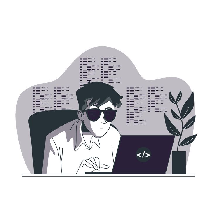 Developer working on laptop